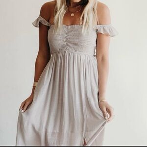 Carly Jean LA Charcoal Gray Maxi Dress